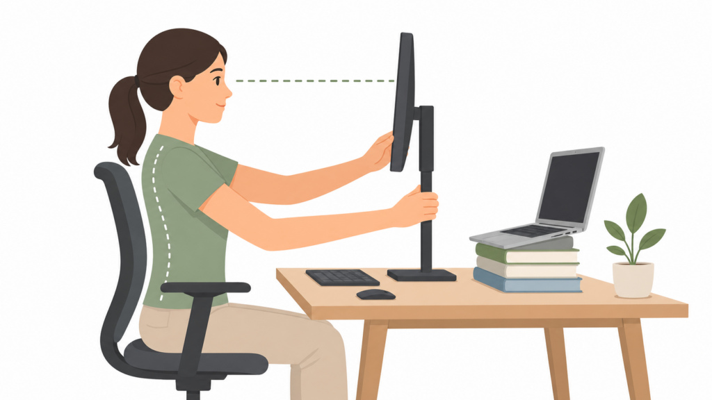 small changes to your desk — monitor at eye level