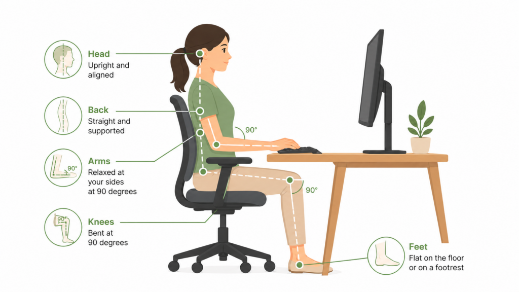 desk ergonomics guide for better posture