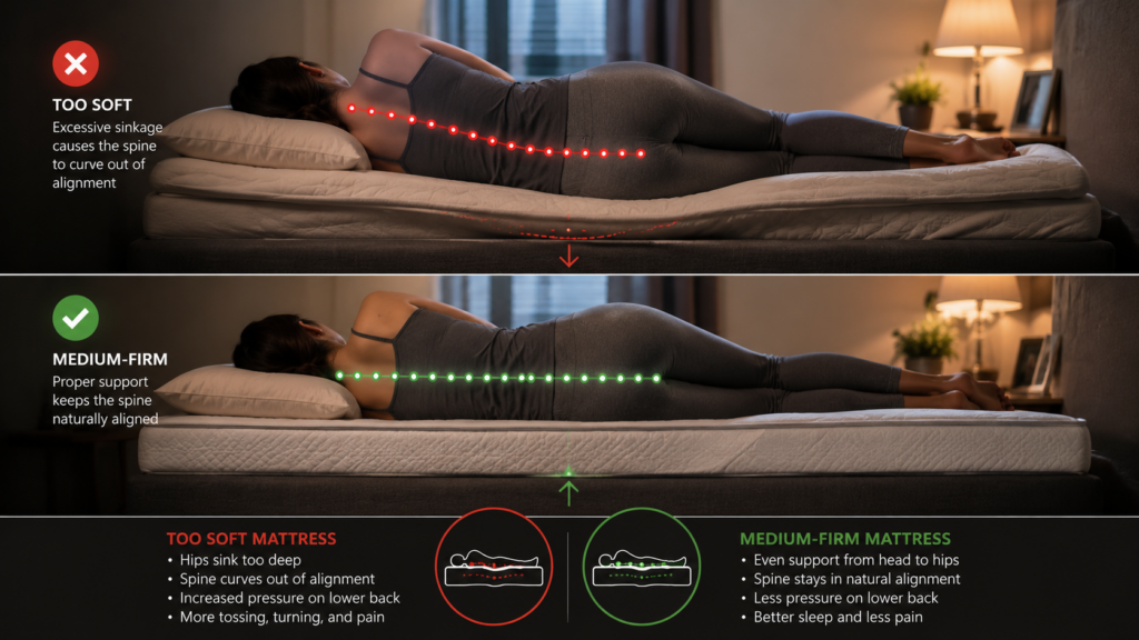 mattress firmness and lower back pain support 