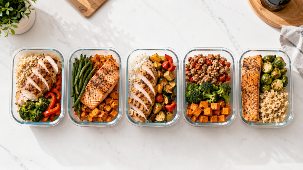 healthy meal prep containers for fat loss calorie deficit plan