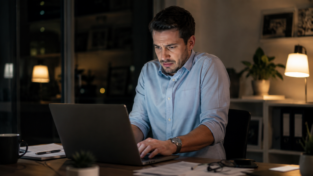 Stress-related shoulder tension while working